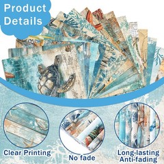 20 Pcs 10”x10” Blue Coastal Beach Quilting Fabric Square Nautical Ocean Pre…