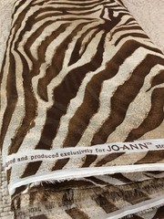 Jo-Ann Fabric 128 x 56 inches piece-56-Wide Brown & Cream Sheer Zebra Print