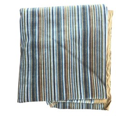 Striped Raised Chenille Velvet Blue Brown Upholstery Fabric 55×62