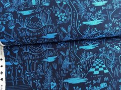 Wonderland – Rifle Paper Co – Magic Forest – Navy Canvas – Cotton+ Steel – AB802