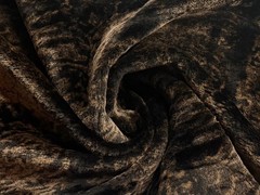 Super Luxury Faux Fur Fabric Material DARK BROWN AND GOLD WILDCAT