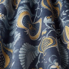 2 Metres iLiv Cantaloupe Navy Velvet Curtain Upholstery Cushion Blind Fabric