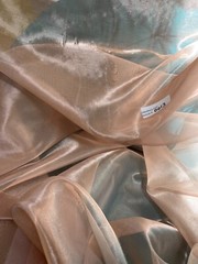 FABULOUS QUALITY SILK METALLIC ORGANZA PLAIN OR SILK TISSUE – WHITE/ COPPER!!!