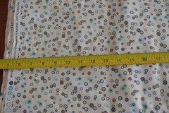 By 1/2 Yd, Turquoise & Black on Cream Fabric, Paintbrush/Hansen/Radiance, M8891