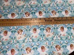 1 Yd Lil’ Little Angels Boys Girls w/ Birds by Dona Gelsinger Cotton Fabric BTY