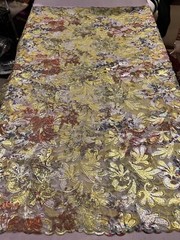 Green Gold Silver Red Multicolor Embroidery sequins Lace fabric 50” Width 1 Yard