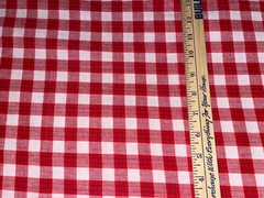 1/2 Yd X 44″ Red White w/Blue Stripes Homespun Plaid Cotton Fabric BTHY