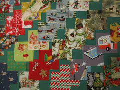 Cotton Quilt Craft Fabric Squares 3 1/2″ Lot of 64 All Christmas Winter Prints