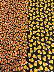 SEWING FABRIC*CANDY CORN*2 DIF PCS(ALMOST 10 YDS)*SEE SIZES IN DESCRIPTION*NEW