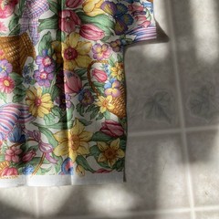 Fat Quarter plus EASTER cotton fabric Daffodils Tulips pink green yellow