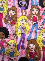 Bratz Fashion Dolls Design Satin feel Pink Fabric 3 Yds 56″ wide JoAnn Fabric