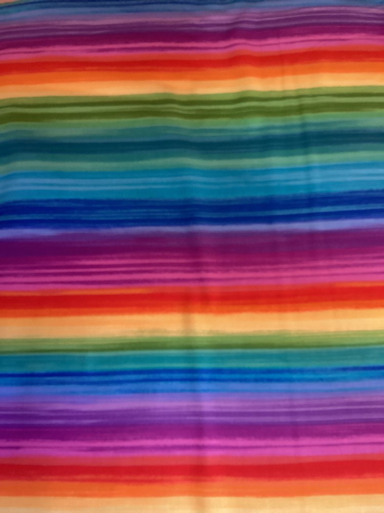 Designer Pavilion Bright Stripe Cotton Fabric by the yard, 1/2 yard