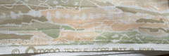 Omega Textiles Abtract Stripe Lightweight Pastel Fabric Green Tan Peach BTY W12
