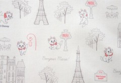 Disney Aristocats Marie in Paris Fabric made in Korea by the Half Yard
