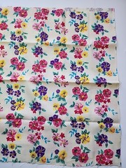 45″ X 22.5″ Floral Cotton Linen Sewing Craft Quilting Fabric Remnant Colorful