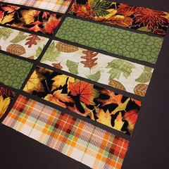 AUTUMN LEAVES (10) 2.5″x9″ Fabric Strips, For Craft Projects-Quilts-Junk Journal
