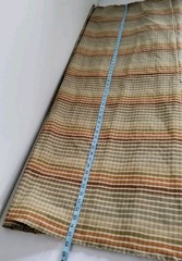 Vintage Plaid Faux Silk Fabric 57×114 Striped Checked 3 Yards