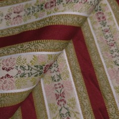 Vintage Floral Stripe Brocade 54″ By The Yard Cream Pink Drapery Cushion Fabric