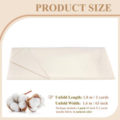 Tela de Algodon Muselina 100 Por Ciento 63 Pulgadas 2 Yardas Sin Blanquear Coser