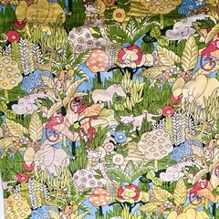 House N Home MCM 1950s Colorful Jungle Animal Print Fabric Curtain 88” X 56”