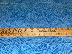 30″ X 44″ Tonga Batik Cotton Quilt Store Fabric Zig Zag Blue Blender Tonal