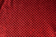 4MM RED SEQUINS ON RED METALLIC POLYESTER FABRIC BY THE YARD