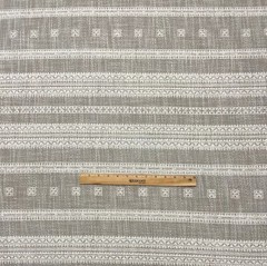 BALLARD DESIGNS SETON FLAX STRIPED GEO SQUARES FURNITURE FABRIC BY THE YARD 53″W