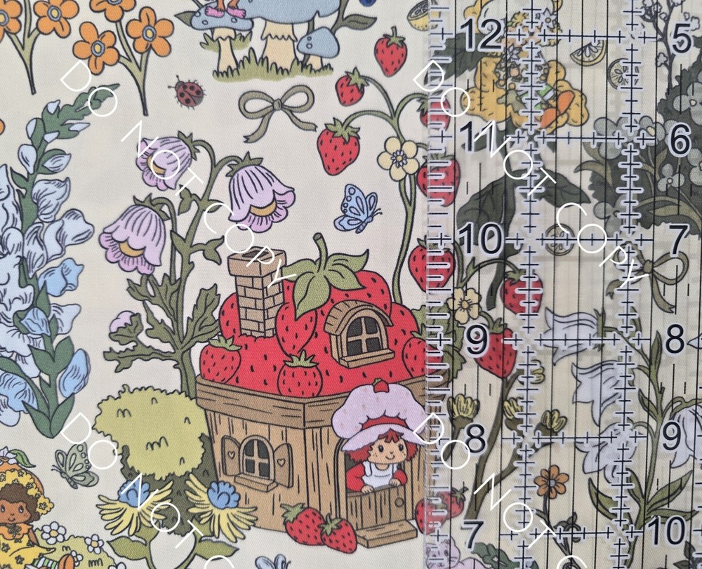 Custom Cotton Woven Fabric 80s Tv Show Berry Girl Floral By The 1/4 Yard 9×56