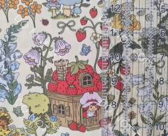 Custom Cotton Woven Fabric 80s Tv Show Berry Girl Floral By The 1/4 Yard 9×56