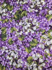 Violet Garden Purple Floral 100% Cotton Fabric Hobby Stores 3 Yards X 42″ Wide