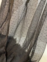 Black Stretch Swiss Dot Sheer Mesh Fabric 2 Yards 1 Ft x 55” Wide