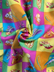 Fabric -OOP Sue Zipkin Whimsical Patchwork of Fashion Accessories BTY 36 x 44” W