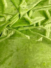 Samantha LIME GREEN SILVER Polyester Stretch Crushed Velvet Fabric by the Yard