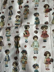Paper Dolls by Sheryl Rae Marquez for Windham Fabrics Cotton Fabric Remnant Pc