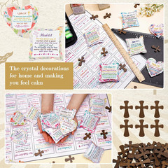 48-Piece Pocket Prayer Quilt Squares with Crosses – Spiritual Gift Set