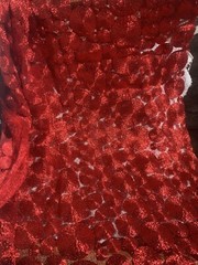 Designer Red Coil Circles High End Speciality Fabric 54×30”