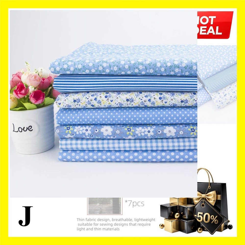 Cotton Fabric DIY Making Supplies Quilting Patchwork Fabric Fat Quarter Bundl…