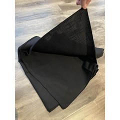 Vintage Black Uncut Remnant Scrap See-Through Fabric 84.5”L 58.5”W Craft/Curtain