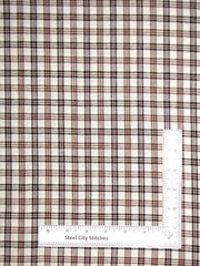 Homespun Rustic Woven Fabric Cotton Plaid Dark Brown Cream By The Yard