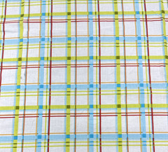 Fresh Fusion Spring Plaid Green Blue Orange Plaid Cotton Fabric BTHalfY #28