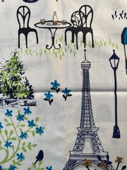 Fabric – OOP Waverly French Paris City Scene Cafe Culture Toile De Jouy Sold BTY