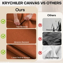 Krychiler Poly Cotton Canvas Fabric by The Yard, 12OZ Heavyweight Durable Can…