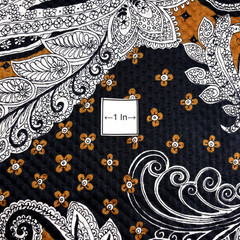 Seersucker Paisley by APSCO Fabrics Black,White &Brown