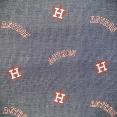 NEW! Houston Astros MLB Baseball Chambray 100% Cotton Quilting/Craft/Mask Fabric