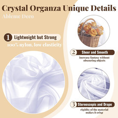 Organza Fabric by The Yard, 60 Inch Wide 10 Yards (30 ft) Extra Long Sheer Fabri