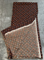 Brown Background Floral Polyester Cotton Blend Fabric 60 Inches Wide 1.30 Yards