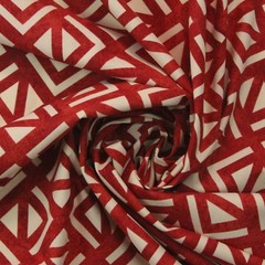 RICHLOOM MILESTONE APPLE RED MODERN GEOMETRIC GATE COTTON FABRIC BY YARD 54″W