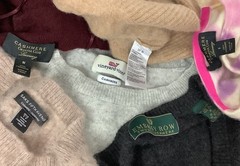 LOT OF 6 100% Cashmere Sweaters Bundle Flawed Crafter Cutters Fabric 2.12 Lbs CT