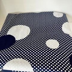 Mod Polka Dot Fabric Navy Blue White Vintage Klopman Mills Cotton Blend 7.5 yds