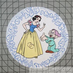 BonEful Fabric Cotton Quilt VTG Disney Snow White Applique Block Boutique Girl L